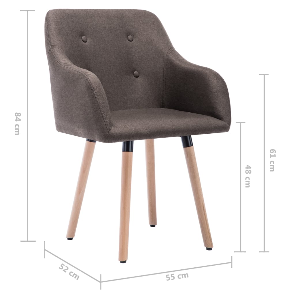 Eetkamerstoelen 2 st stof crèmekleurig