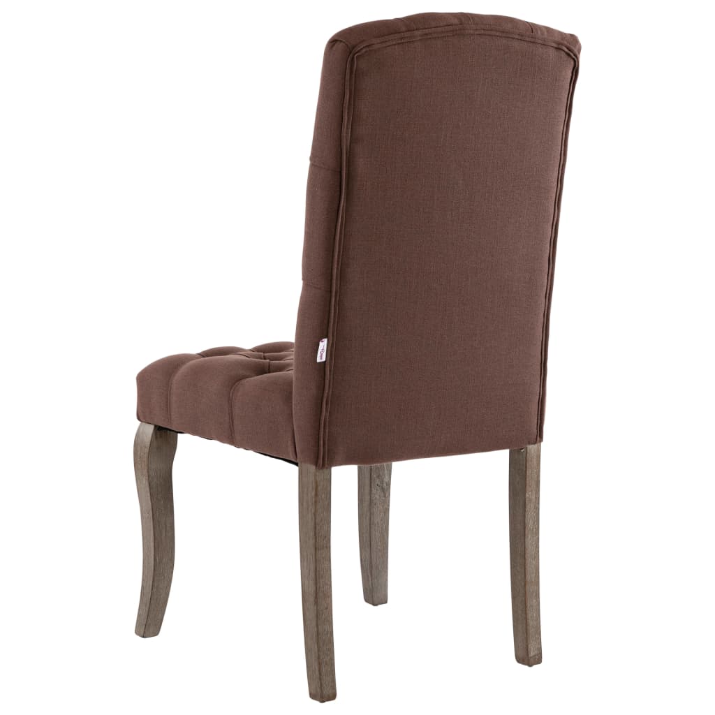 Eetkamerstoelen 2 st linnen-look stof beige