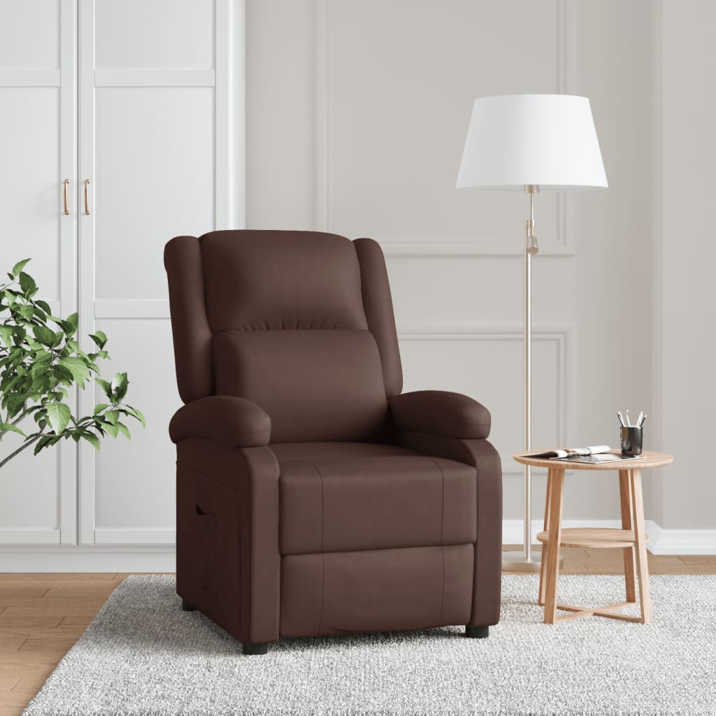 Fauteuil verstelbaar kunstleer bruin