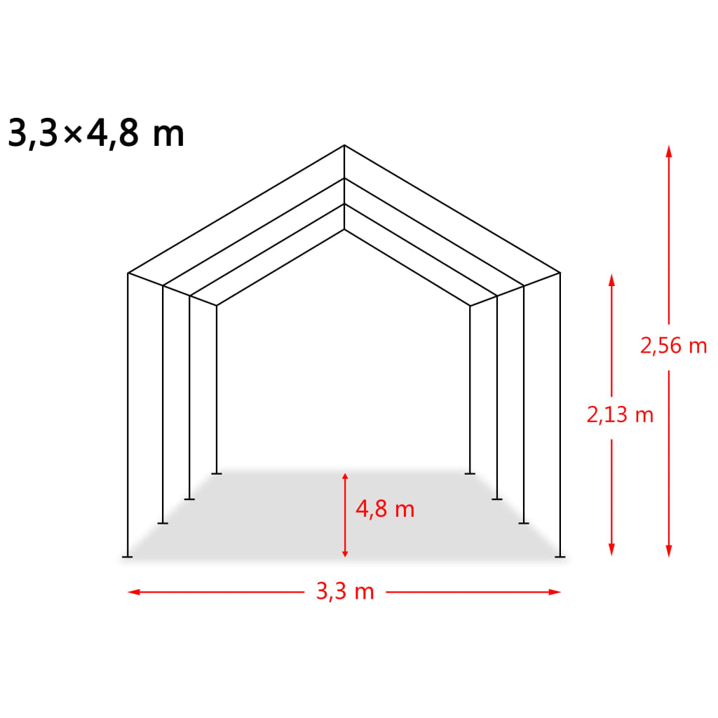 Veetent verwijderbaar 550 g/m² 3,3x16 m PVC donkergroen