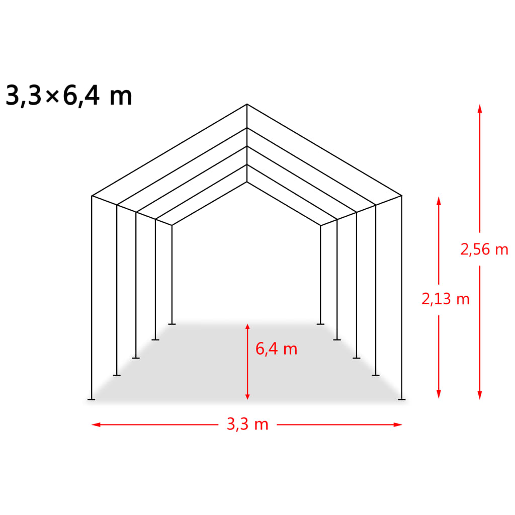 Veetent verwijderbaar 550 g/m² 3,3x8 m PVC donkergroen