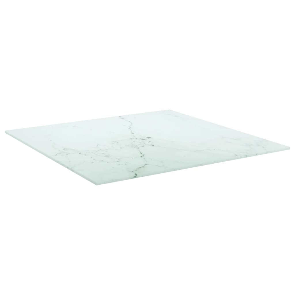 Tafelblad 60x60 cm 6 mm gehard glas met marmeren design