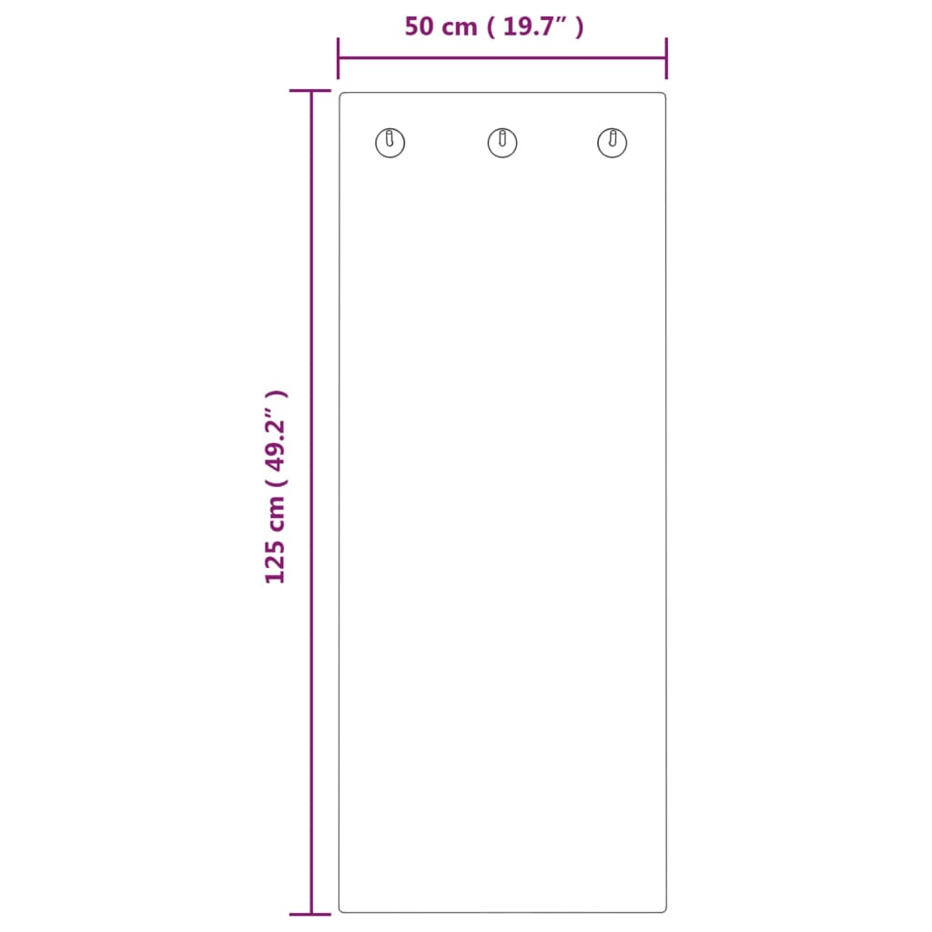 Wandkapstok bakstenen muur 125x50 cm gehard glas