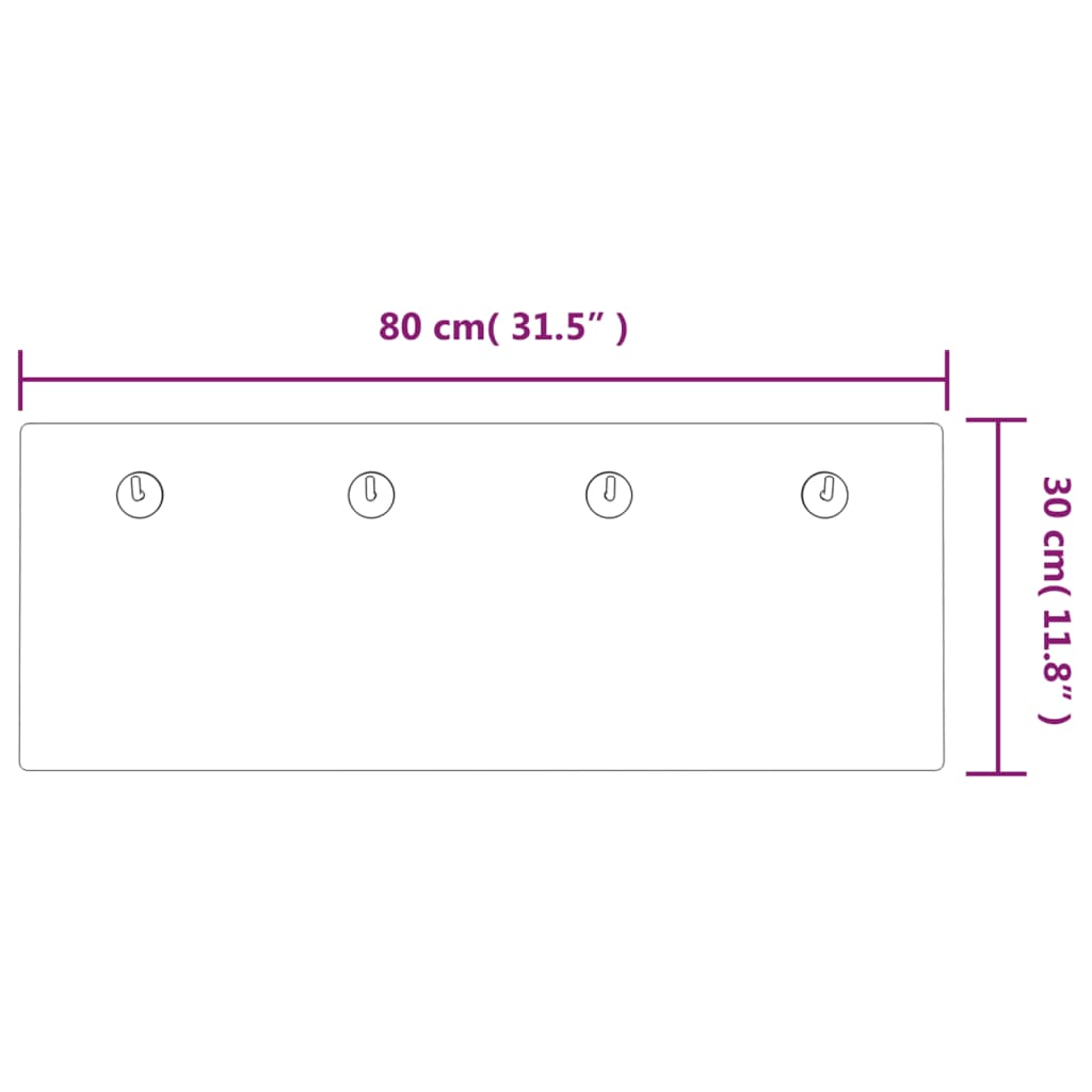 Wandkapstok Home 80x30 cm gehard glas