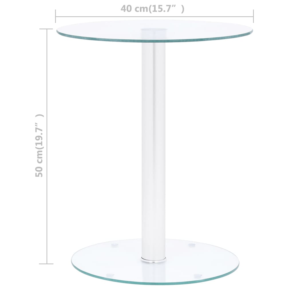 Salontafel 40 cm gehard glas transparant