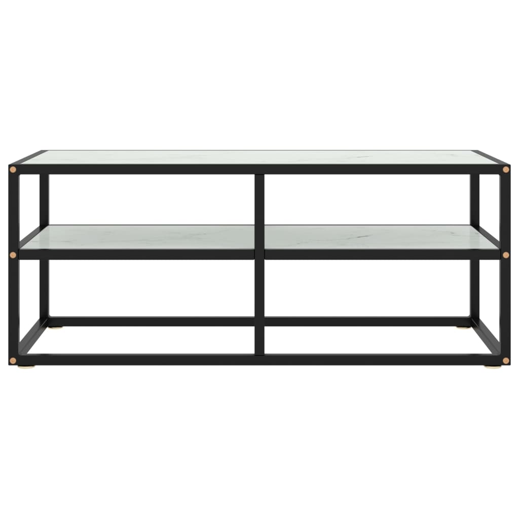 Tv-meubel met zwart glas 120x40x40 cm zwart