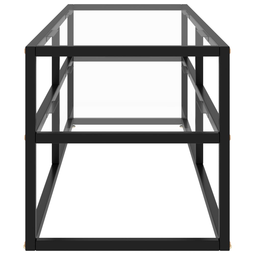 Tv-meubel met zwart glas 120x40x40 cm zwart