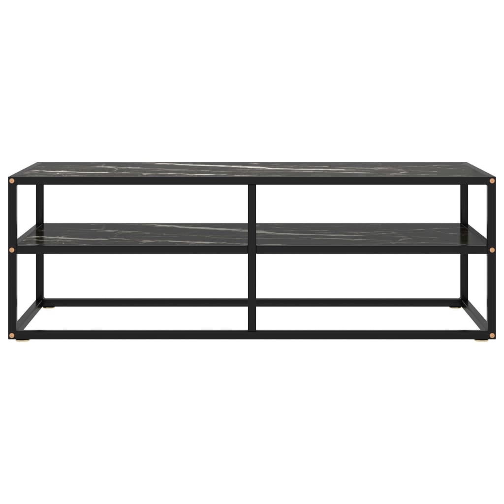 Tv-meubel met zwart glas 120x40x40 cm zwart