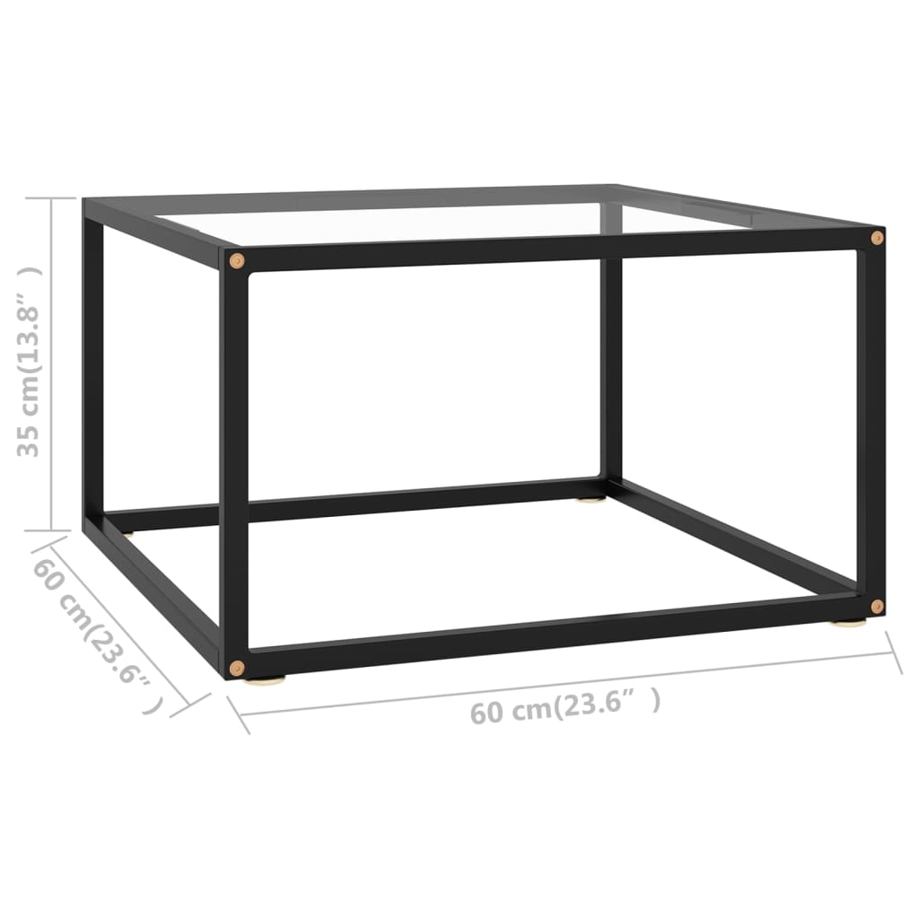 Salontafel met gehard glas 100x50x35 cm