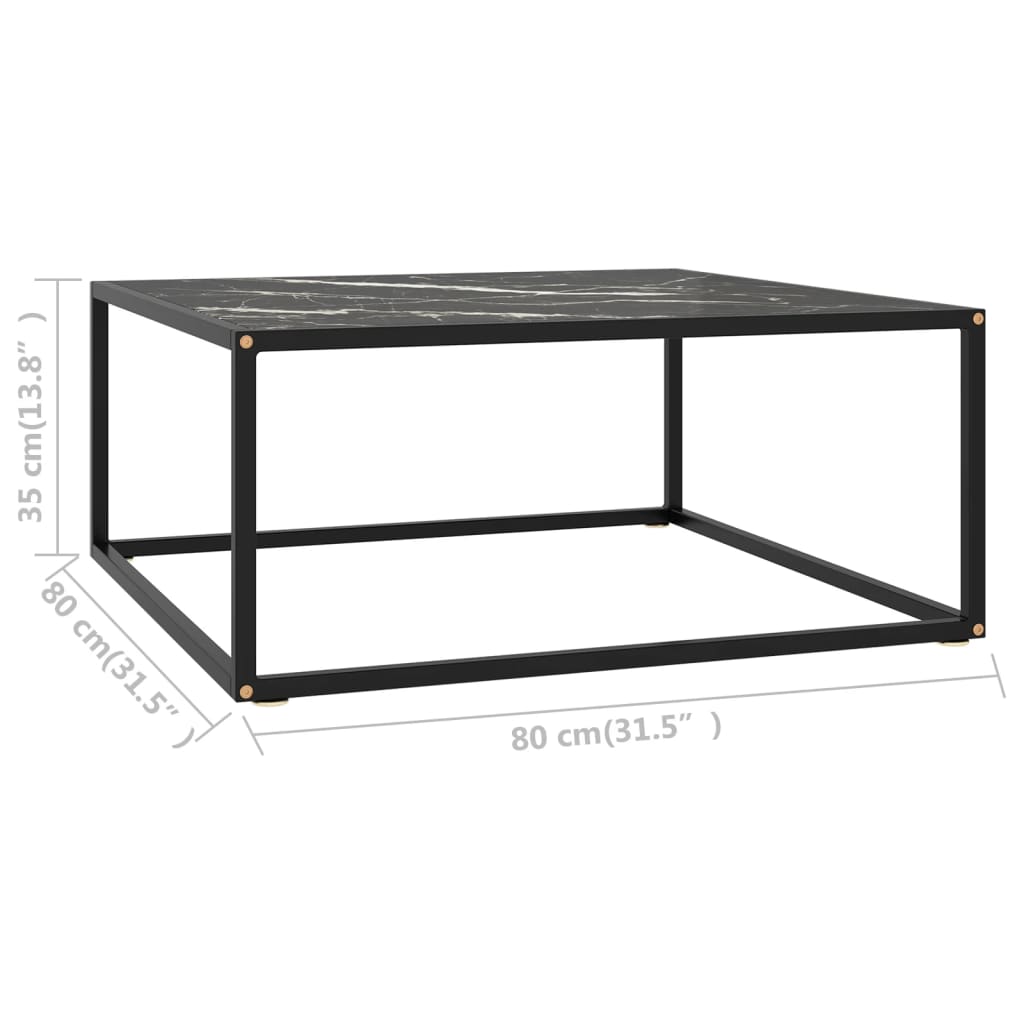 Salontafel met gehard glas 100x50x35 cm