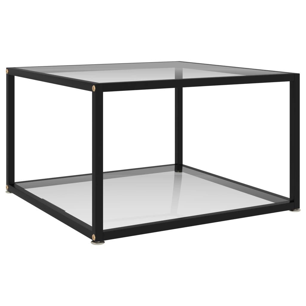 Salontafel 60x60x35 cm gehard glas transparant