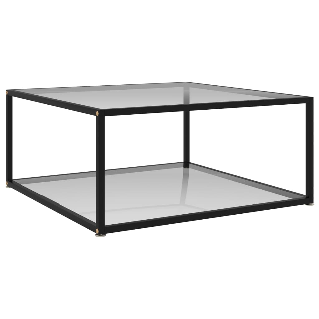 Salontafel 60x60x35 cm gehard glas transparant