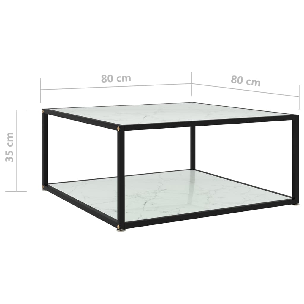 Salontafel 60x60x35 cm gehard glas transparant