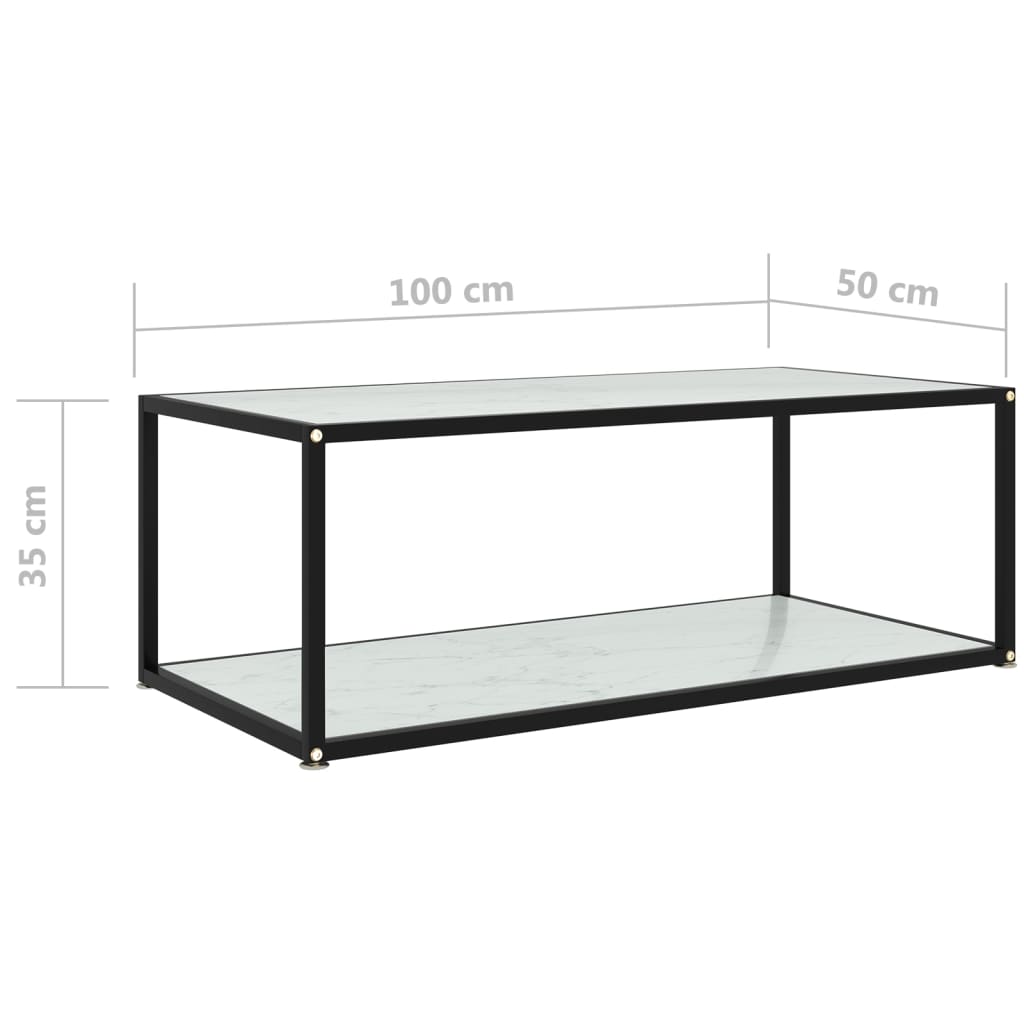 Salontafel 60x60x35 cm gehard glas transparant