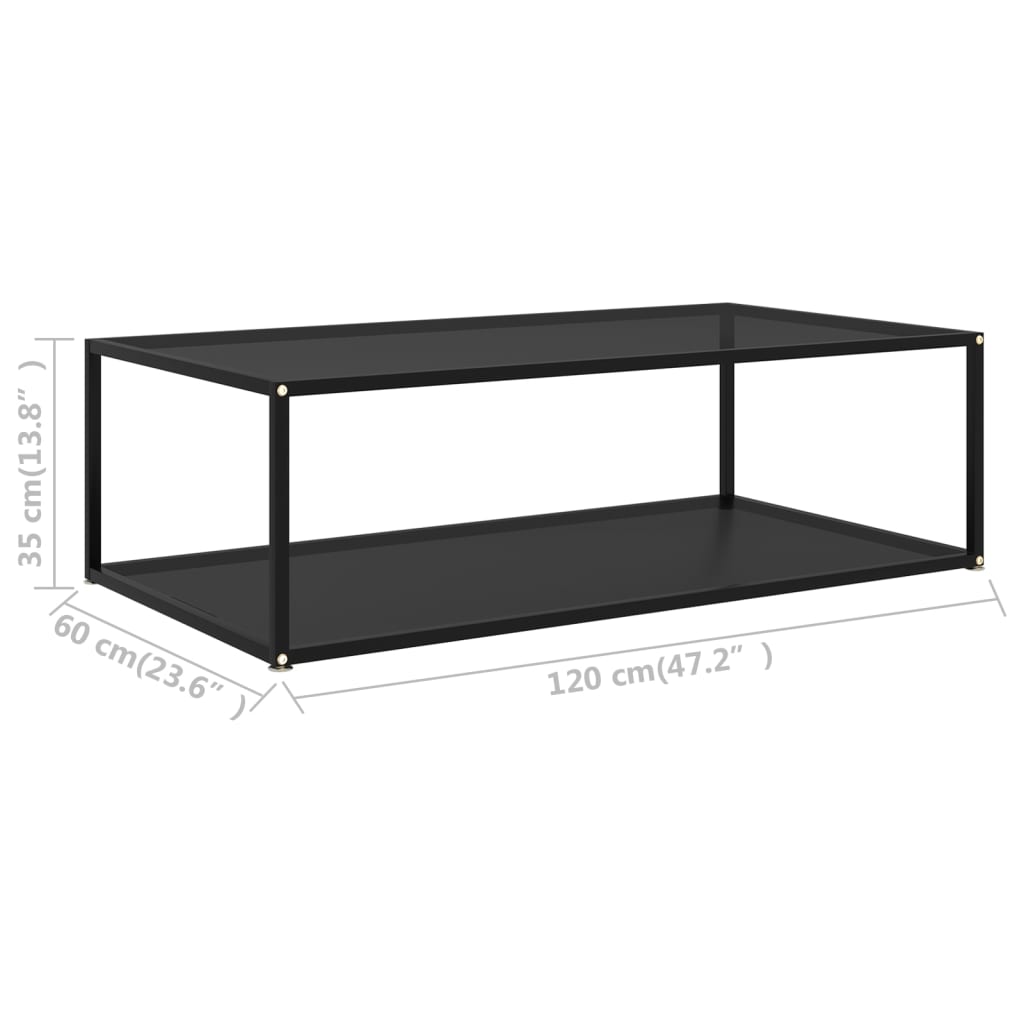 Salontafel 60x60x35 cm gehard glas transparant