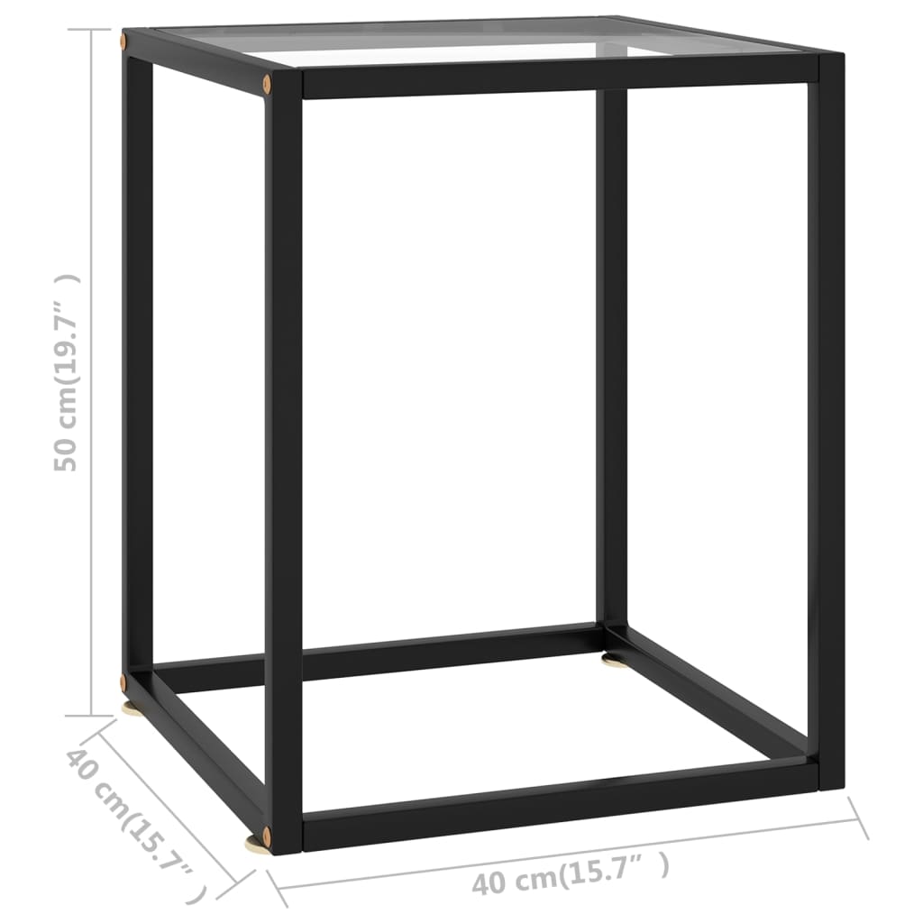 Salontafel met gehard glas 100x50x35 cm