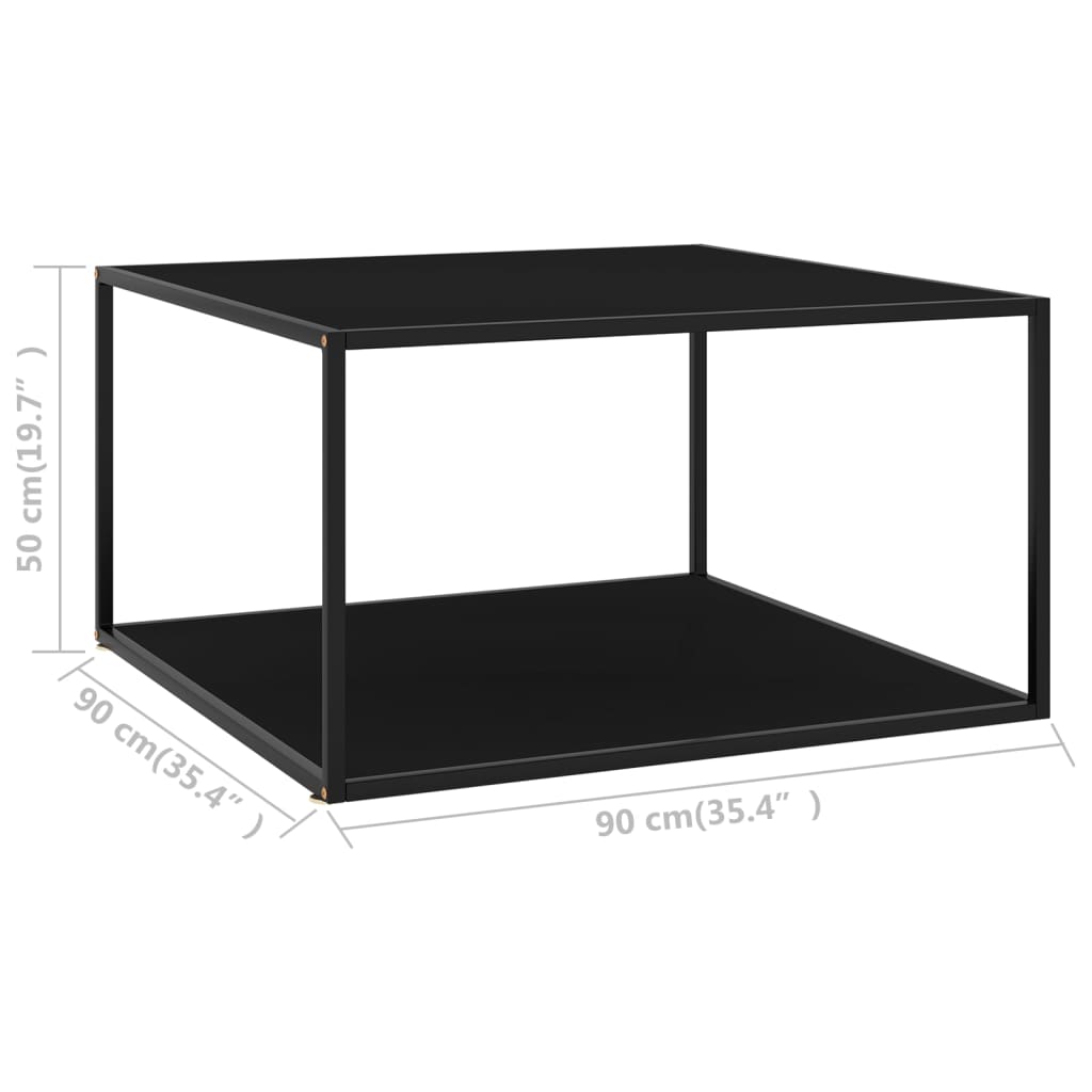 Salontafel met gehard glas 100x50x35 cm