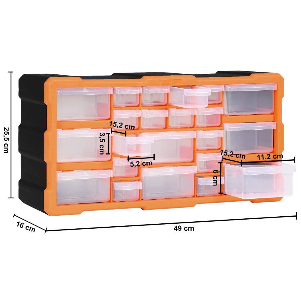 Organiser met 40 lades 52x16x37,5 cm