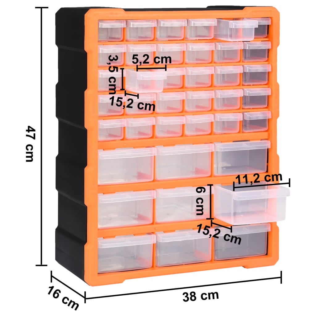 Organiser met 40 lades 52x16x37,5 cm