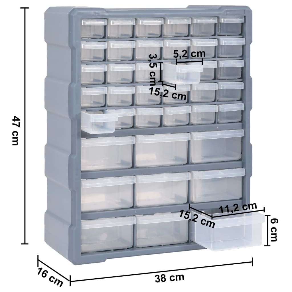 Organiser met 40 lades 52x16x37,5 cm