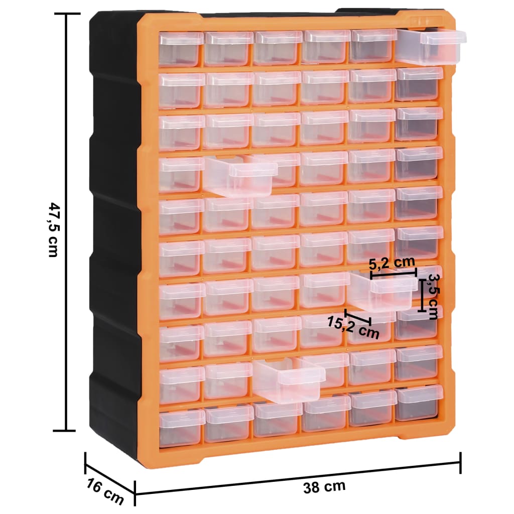 Organiser met 40 lades 52x16x37,5 cm