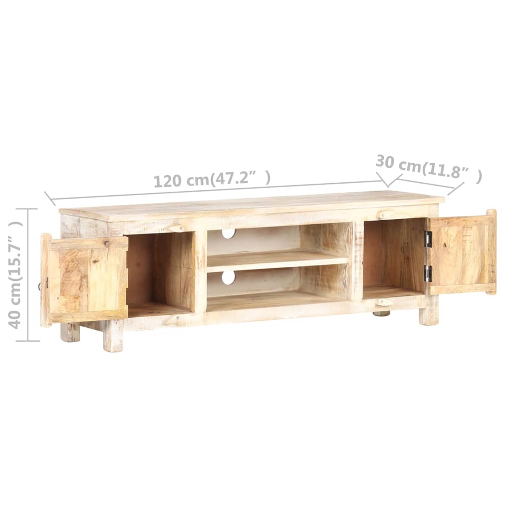 Tv-meubel 120x30x40 cm ruw mangohout