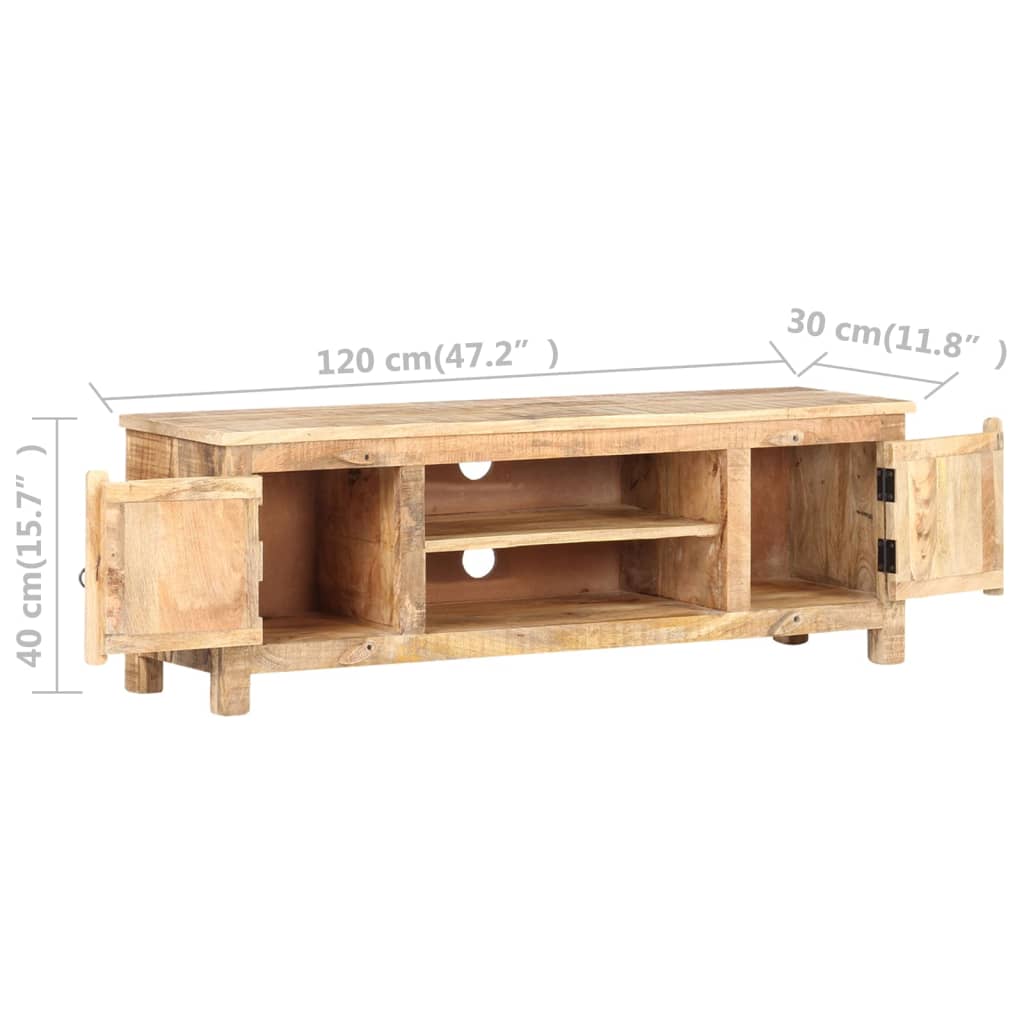 Tv-meubel 120x30x40 cm ruw mangohout