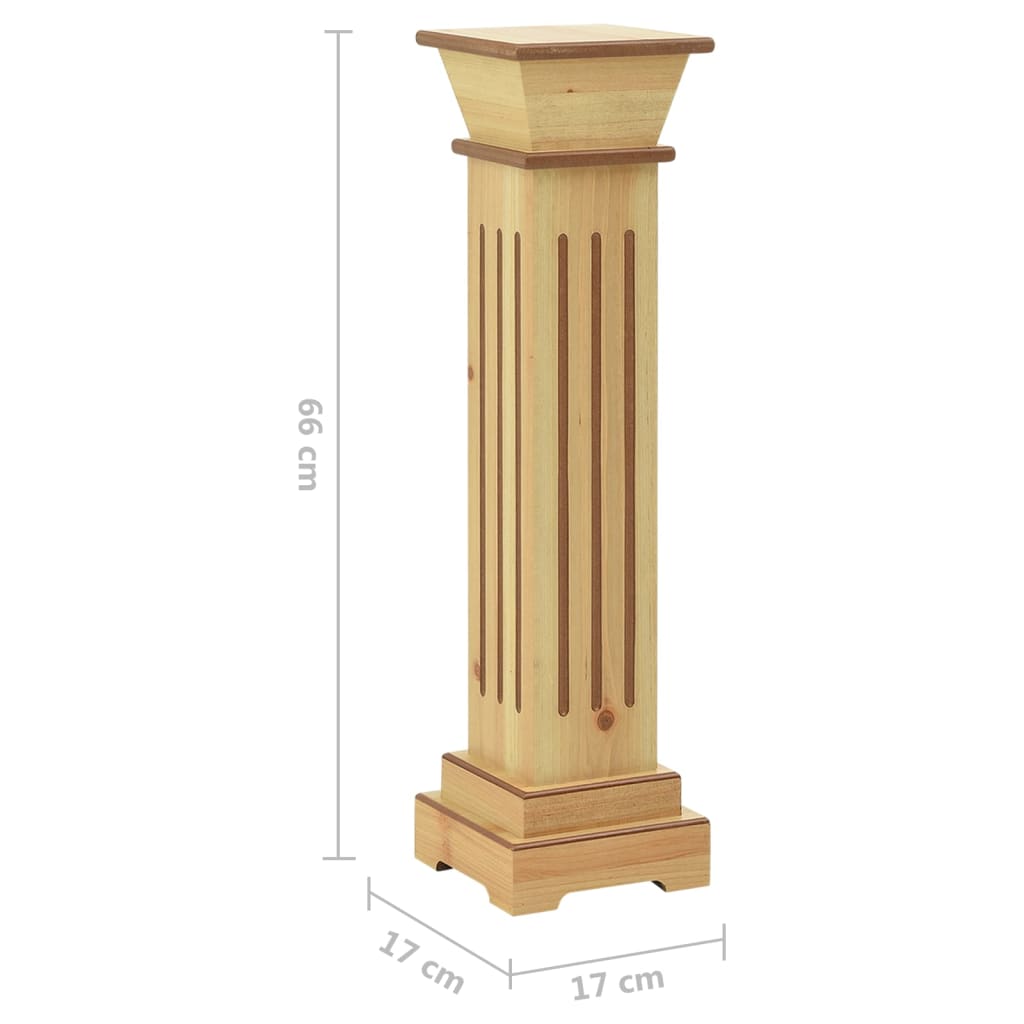 Plantenstandaard klassieke zuil vierkant 17x17x66 cm MDF hout