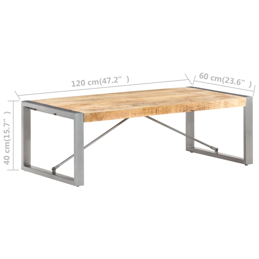 Salontafel 120x60x40 cm massief hout met sheesham afwerking