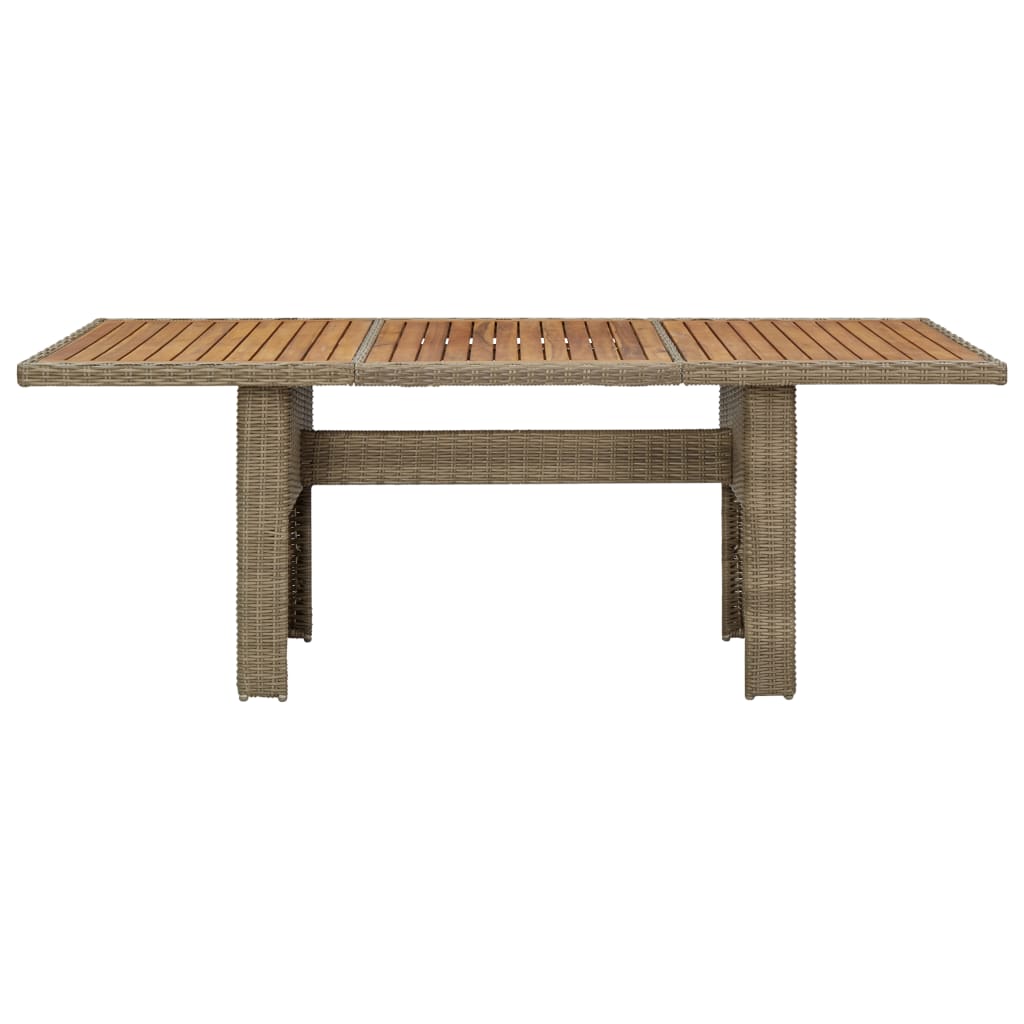 Tuintafel 200x100x74 cm glas poly rattan