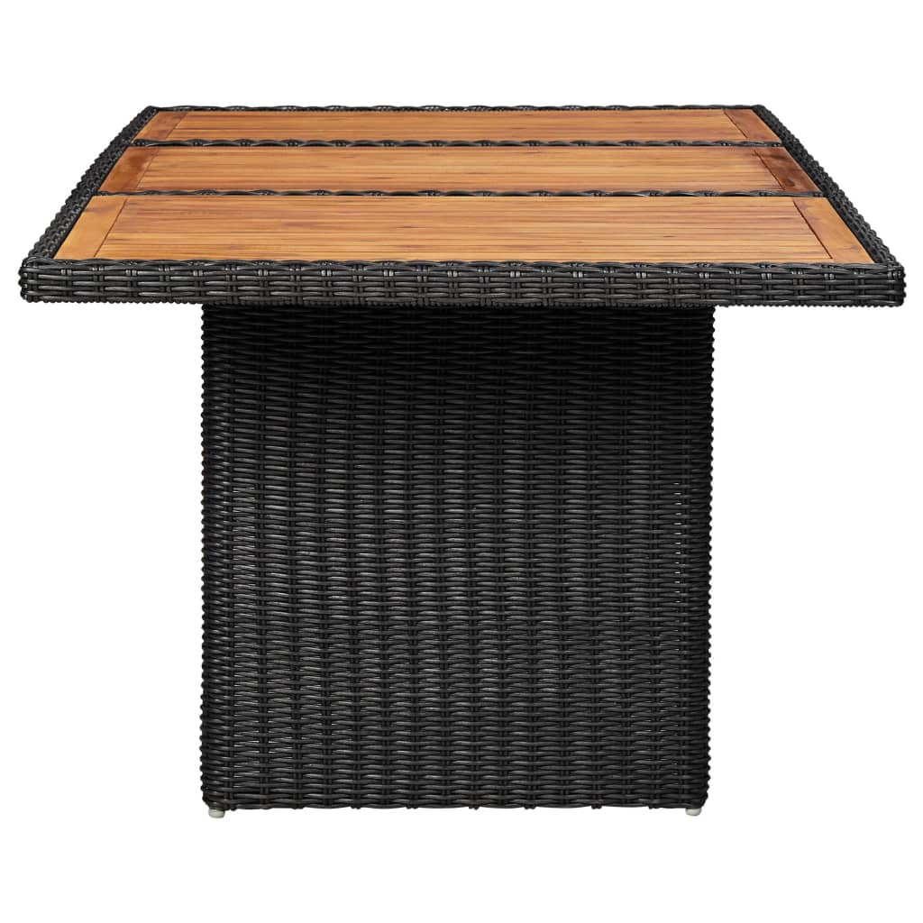 Tuintafel 200x100x74 cm glas poly rattan