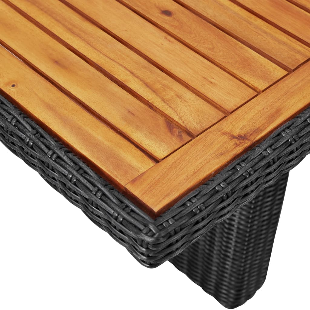 Tuintafel 200x100x74 cm glas poly rattan