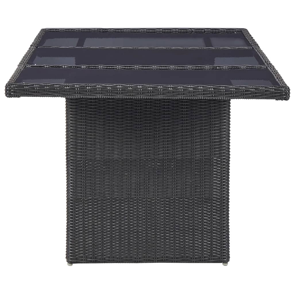 Tuintafel 200x100x74 cm glas poly rattan