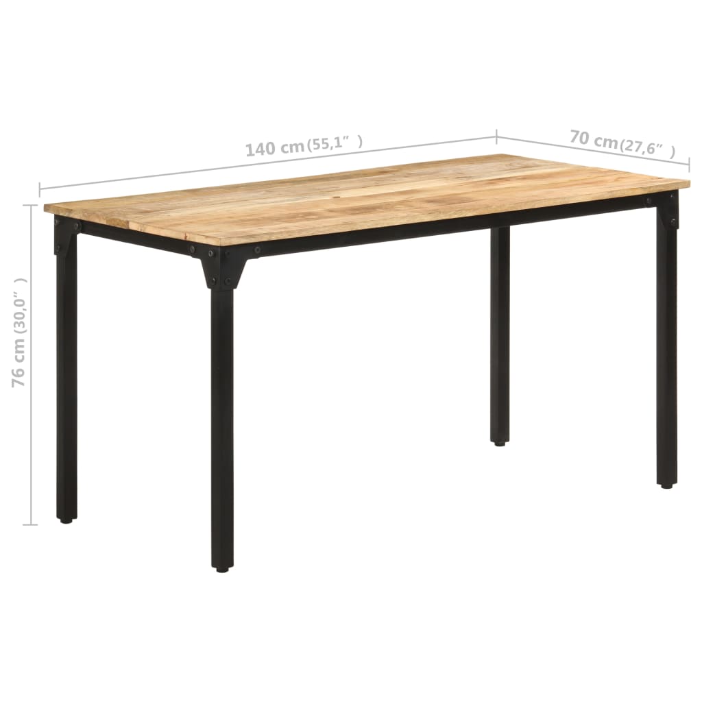 Eettafel 200x100x76 cm ruw mangohout