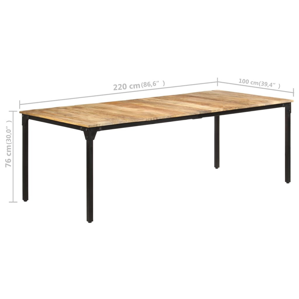 Eettafel 160x80x76 cm ruw mangohout