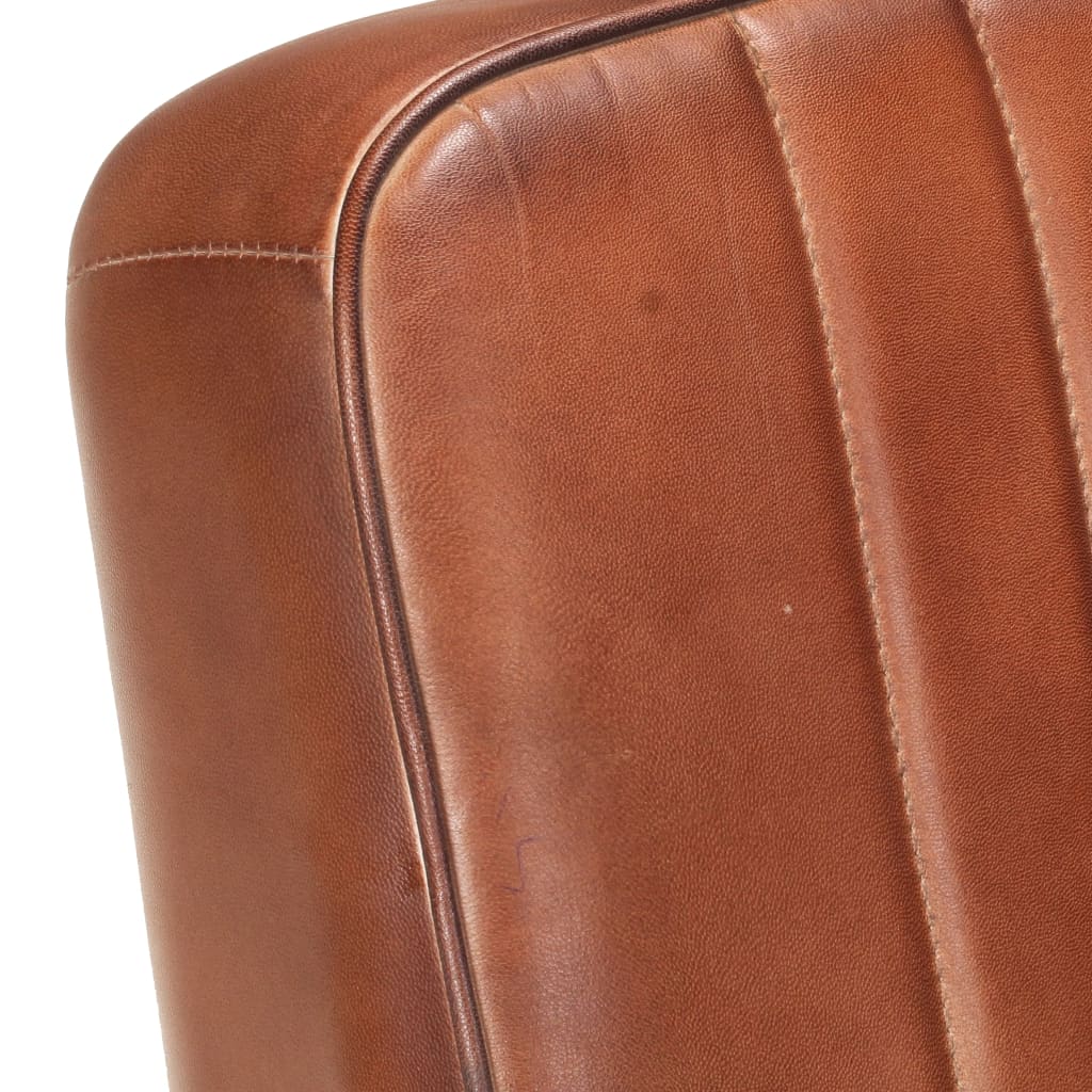 Fauteuil echt leer bruin