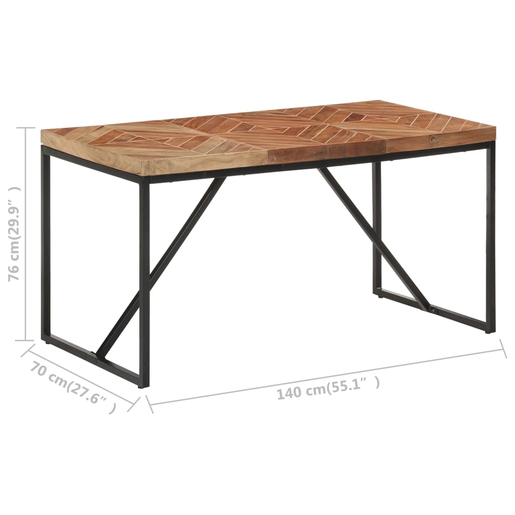 Eettafel 120x60x76 cm massief acaciahout en mangohout