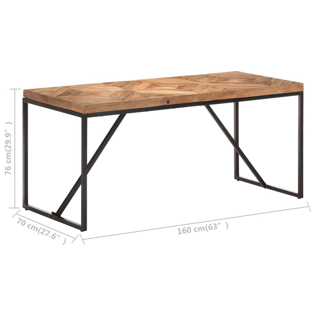 Eettafel 120x60x76 cm massief acaciahout en mangohout