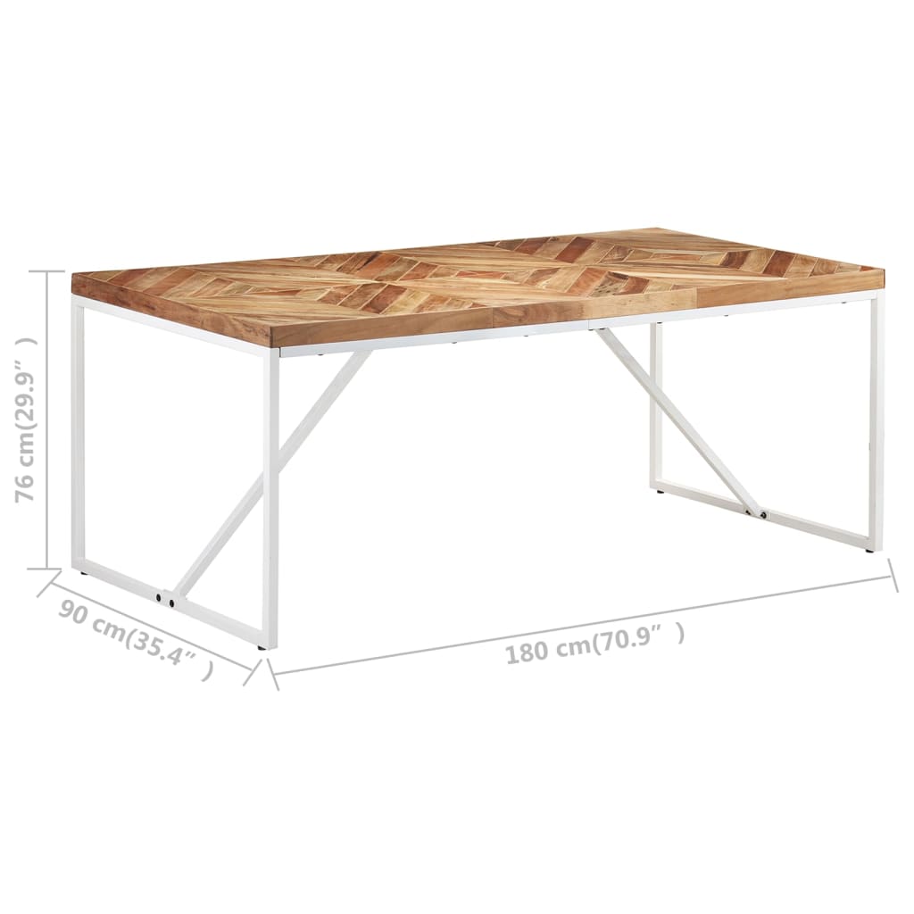 Eettafel 120x60x76 cm massief acaciahout en mangohout