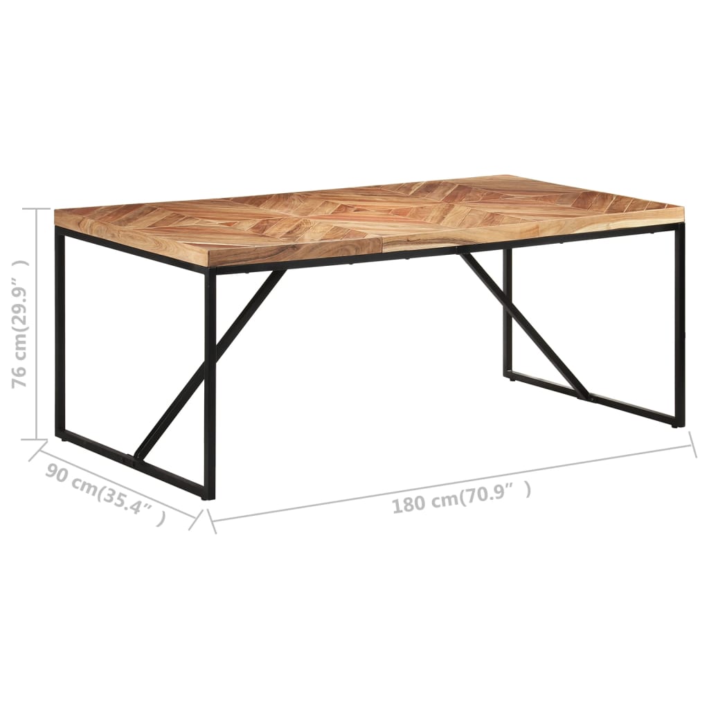 Eettafel 120x60x76 cm massief acaciahout en mangohout