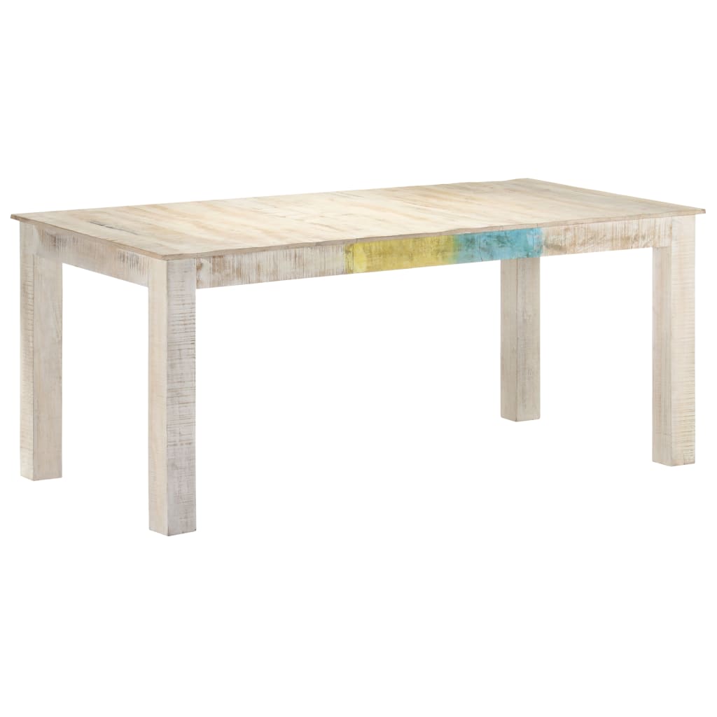 Eettafel 180x90x76 cm massief mangohout wit