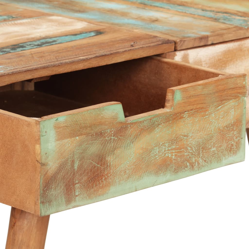 Kaptafel met spiegel 112x45x76 cm massief gerecycled hout