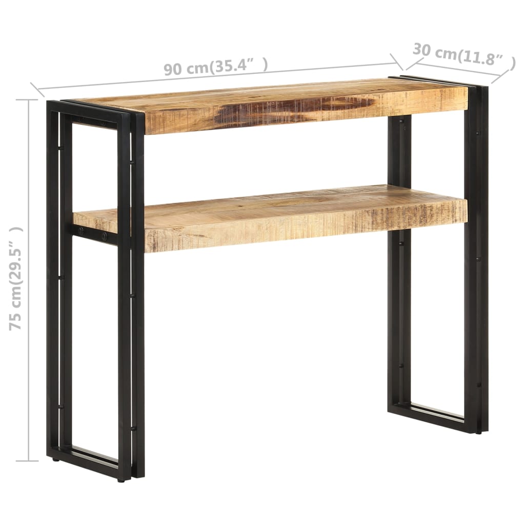 Wandtafel 120x30x75 cm ruw mangohout