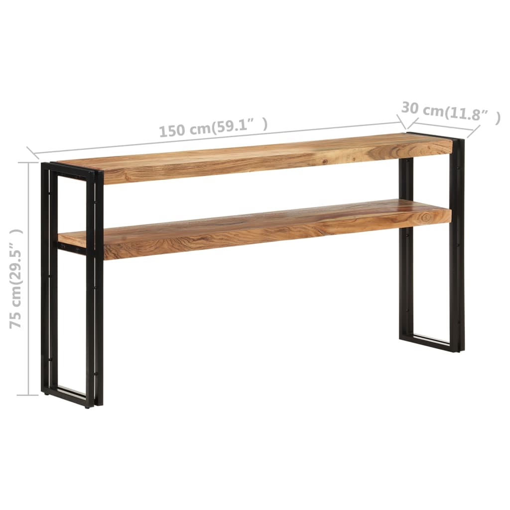 Wandtafel 120x30x75 cm ruw mangohout