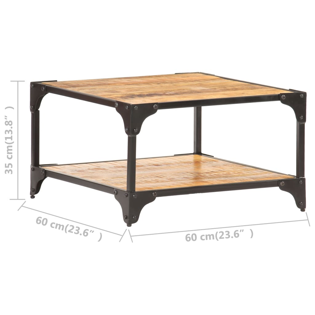 Salontafel 60x60x35 cm massief mangohout