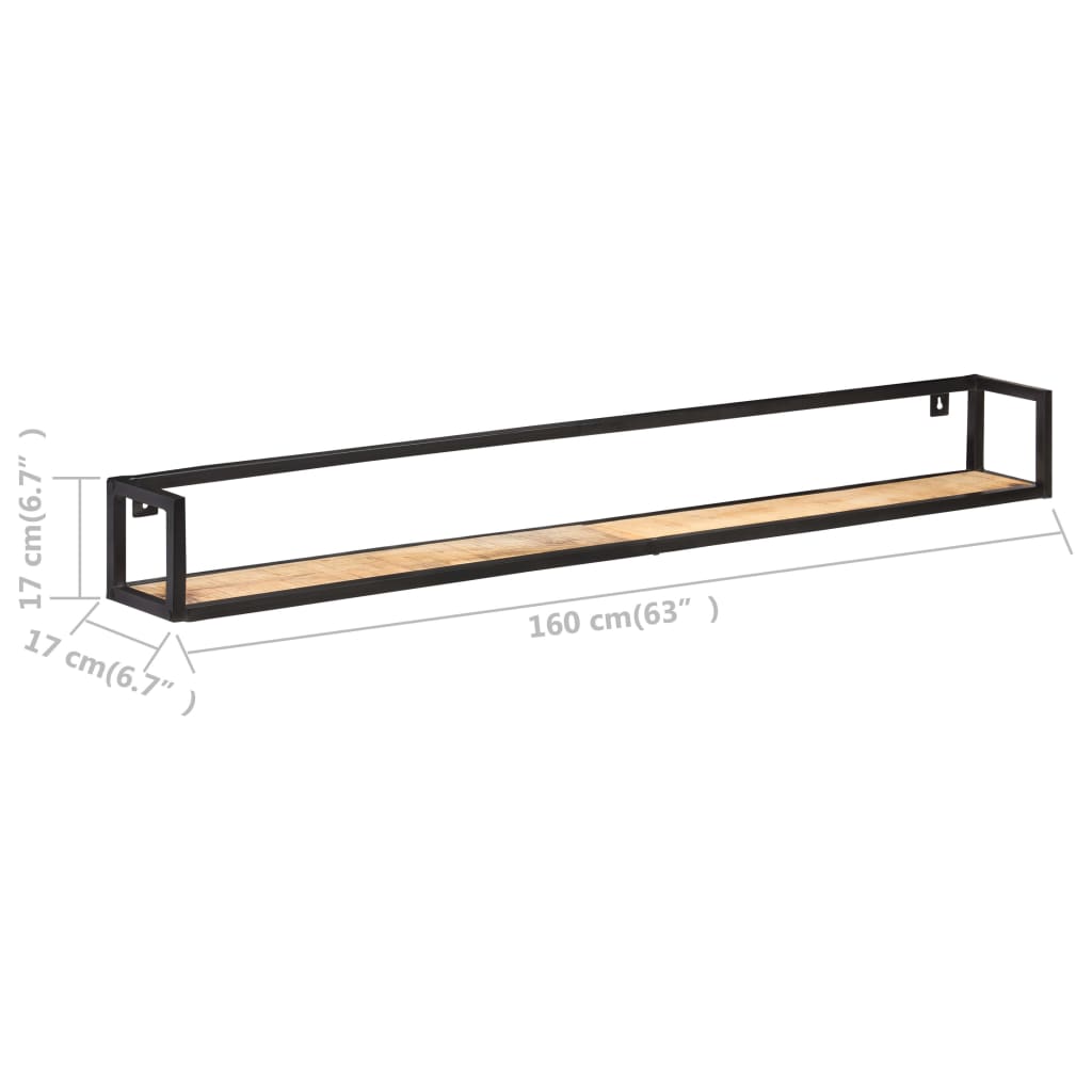 Wandschappen 2 st 40 cm ruw mangohout