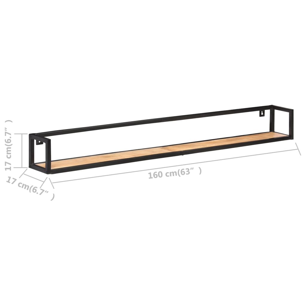 Wandschappen 2 st 40 cm ruw mangohout