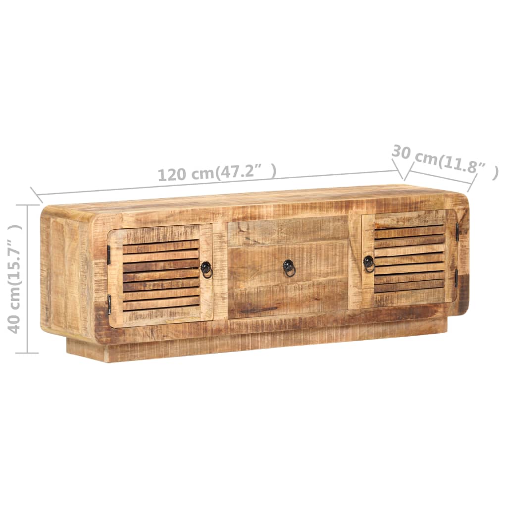 Tv-meubel 120x30x40 cm ruw mangohout