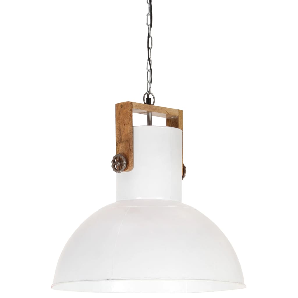 Hanglamp industrieel rond 25 W E27 52 cm mangohout grijs