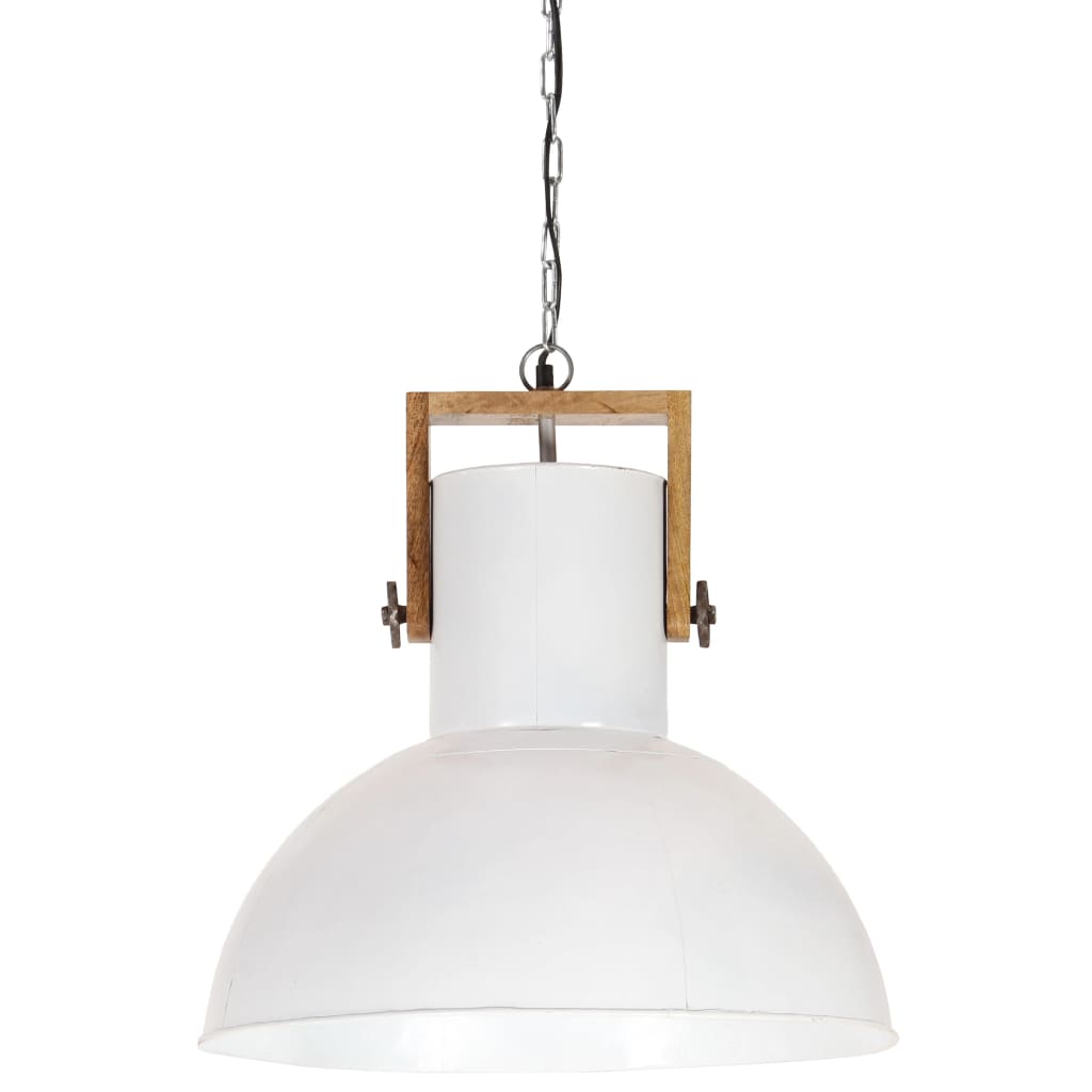 Hanglamp industrieel rond 25 W E27 52 cm mangohout grijs